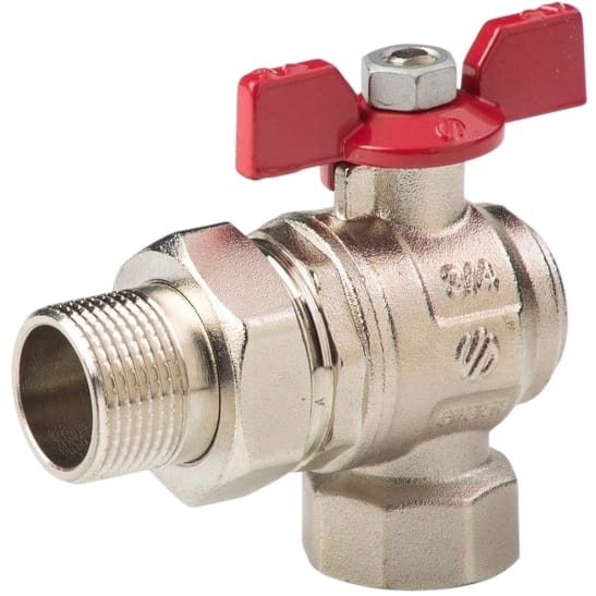 Кран шаровой с американкой угловой полнопроходной Arco ВР3/4"-НР3/4" 1 154303 154304