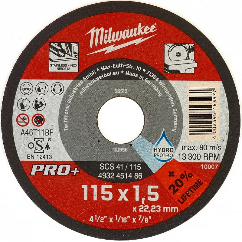 Диск отрезной Milwaukee SCS 41/115х1.5 PRO+ 1 4932451486