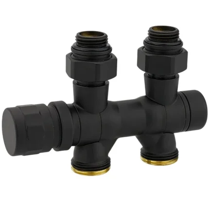 Узел нижнего подключения Varmega 1/2″x3/4″ ЕК универсальный черный VMDV25-200415