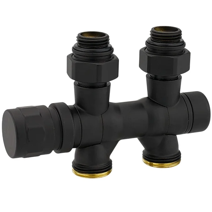 Узел нижнего подключения Varmega 1/2″x3/4″ ЕК универсальный черный 1 Узел нижнего подключения Varmega 1/2″x3/4″ ЕК универсальный черный VMDV25-200415