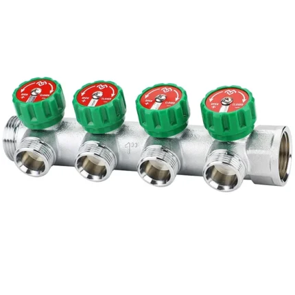 Коллектор регулирующий угловой 1" Varmega на 4 выхода VMMM01-C06154